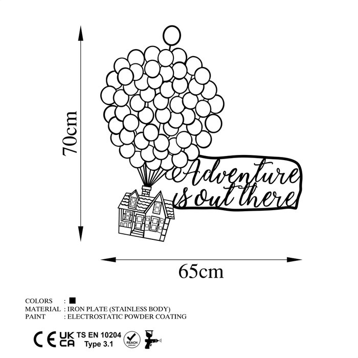 Wallity Adventure Is Out There Escultura de Pared Negra Wallity Adventure Is Out There Escultura de Pared Negra